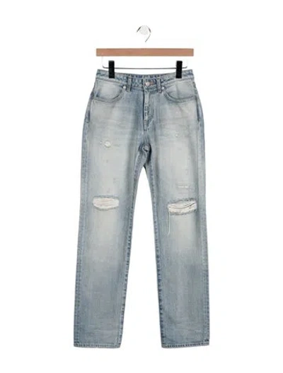 Pre-owned John Elliott Mid-rise Straight Leg Jeans In Blue