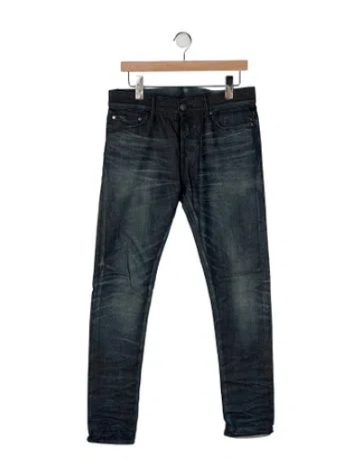 Pre-owned John Elliott Mid-rise Straight Leg Jeans In Green