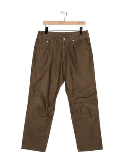 Pre-owned John Elliott Mid-rise Straight Leg Jeans In Green
