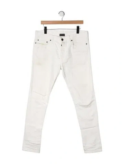 Pre-owned John Elliott Mid-rise Straight Leg Jeans In Neutrals/yellow