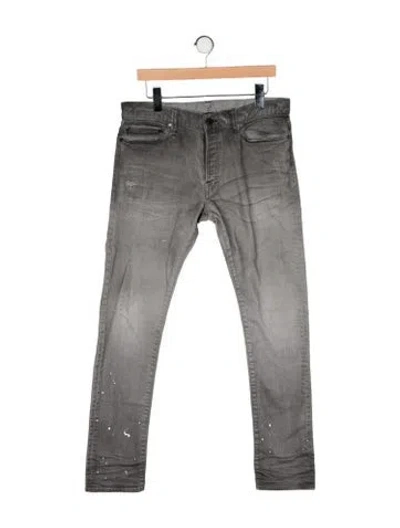 Pre-owned John Elliott Mid-rise Straight Leg Jeans W/ Tags In Gray