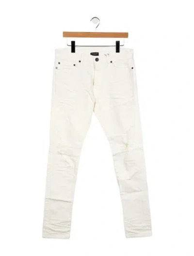 Pre-owned John Elliott Mid-rise Straight Leg Jeans W/ Tags In White