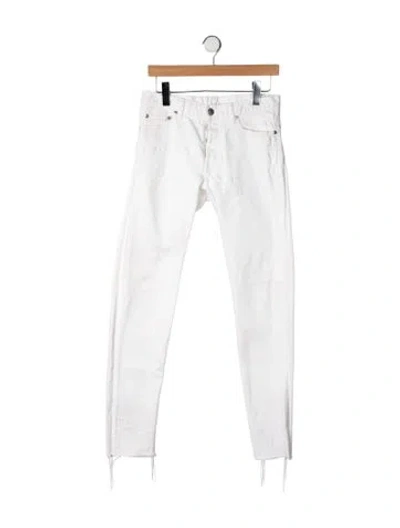 Pre-owned John Elliott Mid-rise Straight Leg Jeans In White