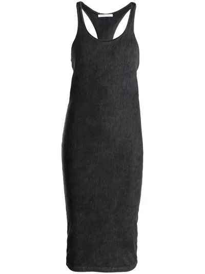 John Elliott Sleeveless Ribbed-knit Midi Dress In Black