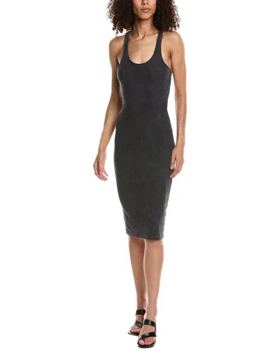 John Elliott Mineral Wash Gemini Rib Bandeau Midi Dress In Black