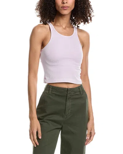 John Elliott Mineral Wash Gemini Rib Cropped Tank In Purple