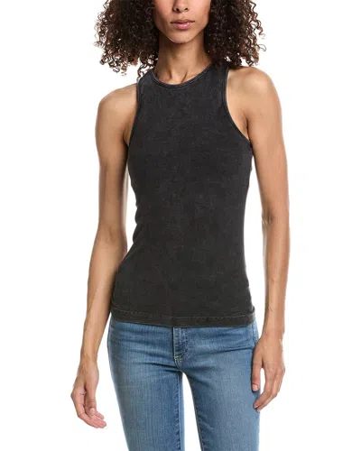 John Elliott Mineral Wash Gemini Rib Racerback Tank In Black