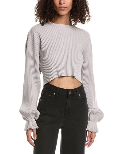 John Elliott Mineral Wash Ginza Rib Cropped Top In Purple