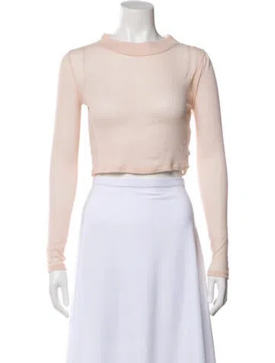 Pre-owned John Elliott Mock Neck Long Sleeve Crop Top In Orange