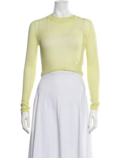 Pre-owned John Elliott Mock Neck Long Sleeve Crop Top W/ Tags In Yellow