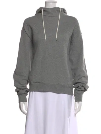 Pre-owned John Elliott Mock Neck Long Sleeve Hoodie In Gray
