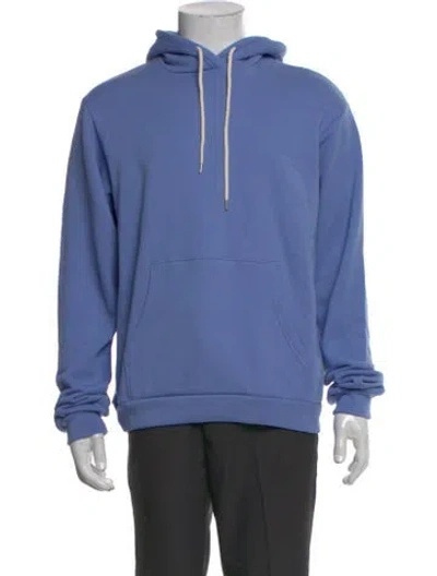 Pre-owned John Elliott Mock Neck Long Sleeve Hoodie W/ Tags In Blue