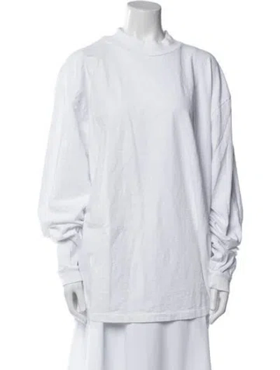 Pre-owned John Elliott Mock Neck Long Sleeve Sweatshirt In White