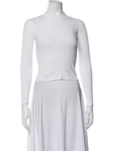 Pre-owned John Elliott Mock Neck Long Sleeve Top In White