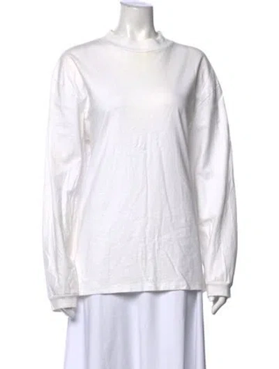Pre-owned John Elliott Mock Neck Long Sleeve T-shirt In White