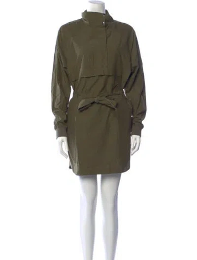 Pre-owned John Elliott Mock Neck Mini Dress In Green