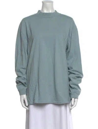 Pre-owned John Elliott Mock Neck Sweater In Blue