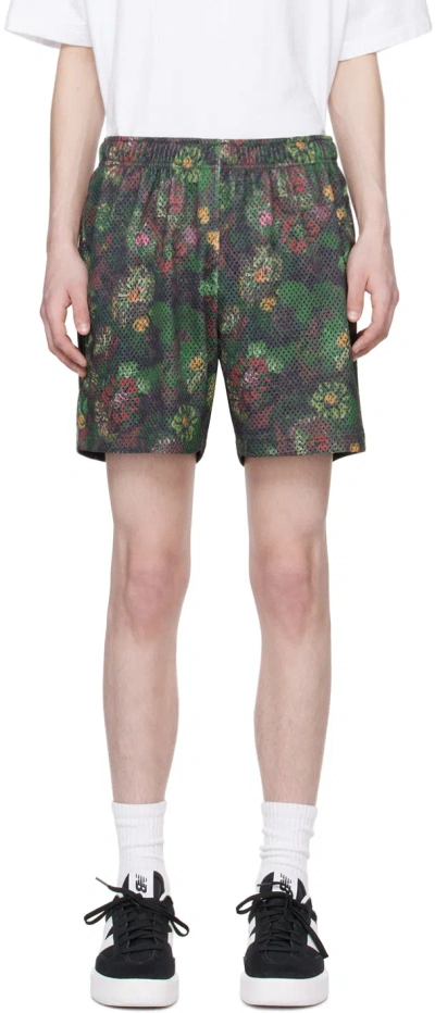 John Elliott Multicolor Floral Shorts In Forest Floral