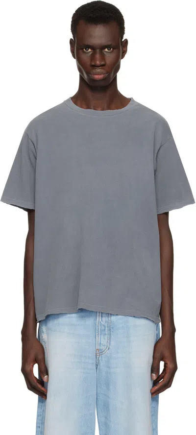 John Elliott Navy Folsom Cropped T-shirt In Vintage Navy