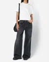 John Elliott Nova Mid Rise Wide Leg Denim Jeans In Black In Black