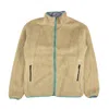 John Elliott Nwt  Tan Abstract Reversible Polar Fleece Jacket In Beige