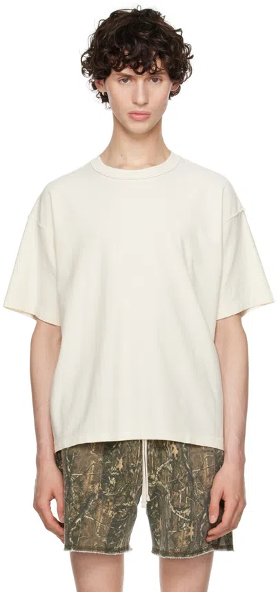 John Elliott Off-white Reversed Cropped T-shirt In Salt