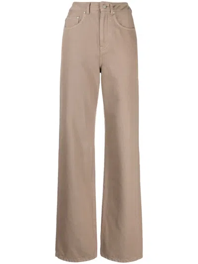 John Elliott Paisley High-rise Wide-leg Jeans In Brown