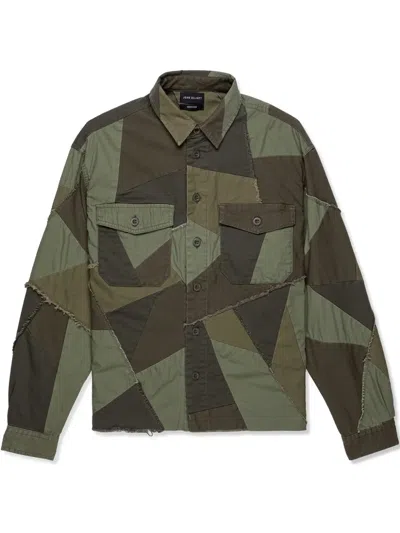 John Elliott Patchwork Shirt In Green