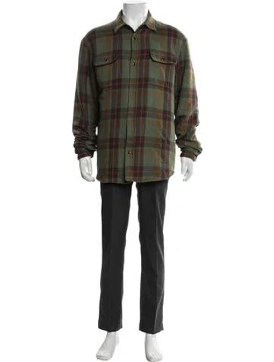 Pre-owned John Elliott Plaid Print Jacket In Green