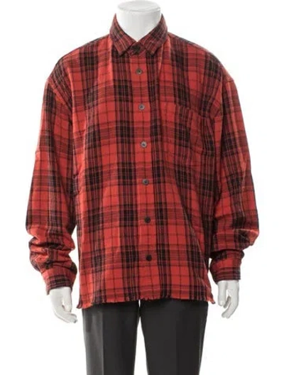Pre-owned John Elliott Plaid Print Jacket In Orange
