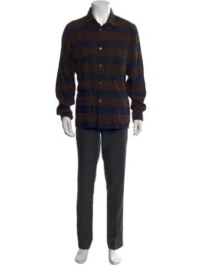 Pre-owned John Elliott Plaid Print Long Sleeve Shirt In Brown