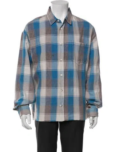 Pre-owned John Elliott Plaid Print Long Sleeve Shirt In Multi
