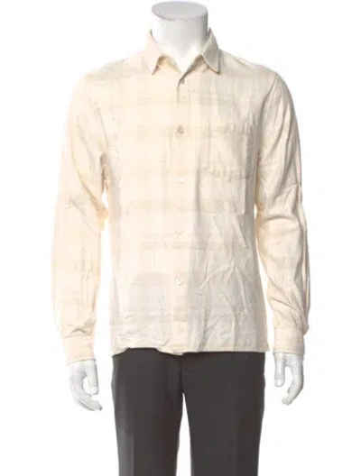 Pre-owned John Elliott Plaid Print Long Sleeve Shirt In Neutral