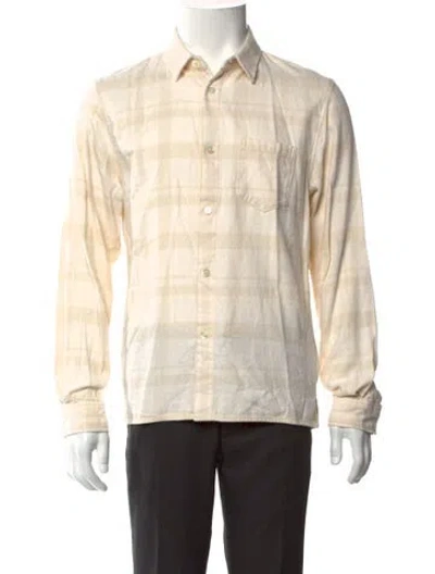 Pre-owned John Elliott Plaid Print Long Sleeve Shirt In Neutral
