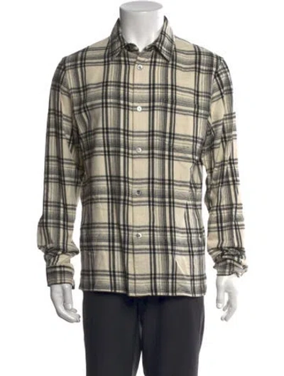 Pre-owned John Elliott Plaid Print Long Sleeve Shirt In Neutral