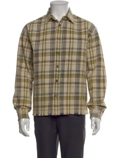 Pre-owned John Elliott Plaid Print Long Sleeve Shirt In Neutral