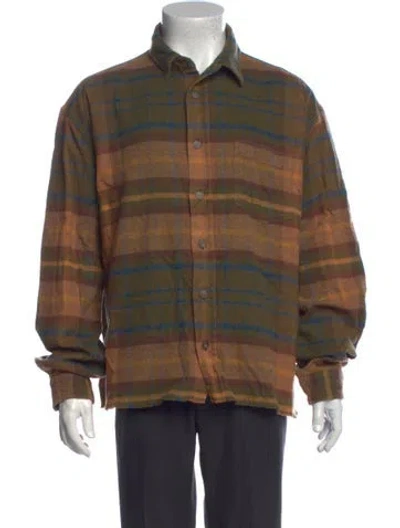 Pre-owned John Elliott Plaid Print Long Sleeve Shirt In Neutrals