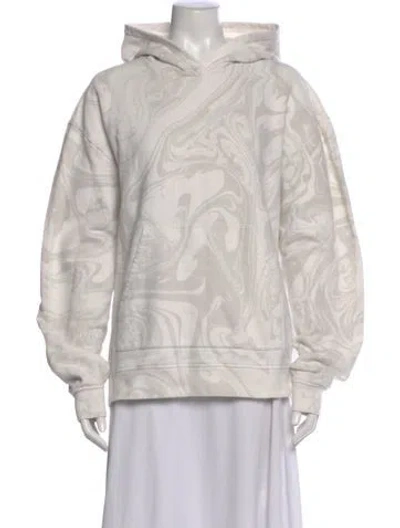 Pre-owned John Elliott Printed Crew Neck Sweatshirt In White
