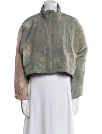 Pre-owned John Elliott Printed Faux Fur Jacket In Green