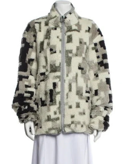 Pre-owned John Elliott Printed Faux Fur Jacket In Neutral