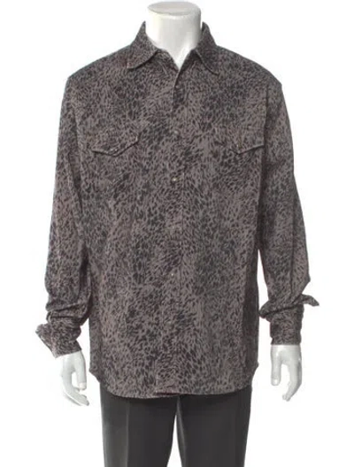 Pre-owned John Elliott Printed Long Sleeve Shirt In Gray