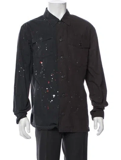 Pre-owned John Elliott Printed Long Sleeve Shirt In Gray