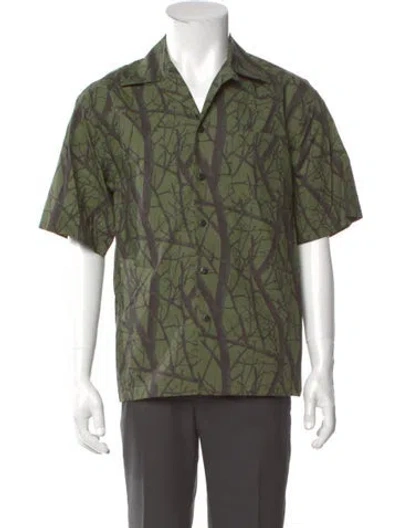 Pre-owned John Elliott Printed Short Sleeve Shirt In Green