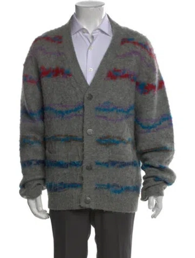 Pre-owned John Elliott Printed V-neck Cardigan In Multi
