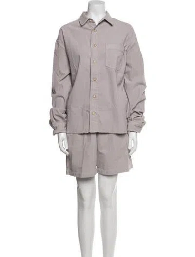 Pre-owned John Elliott Raw-edge Trim Short Set In Purple