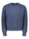 John Elliott Crew-neck Wool Sweater In Blue