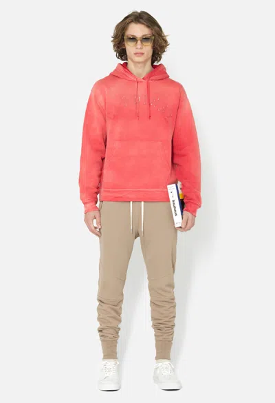 John Elliott Rush Cardinal-print Cotton Hoodie In Pink