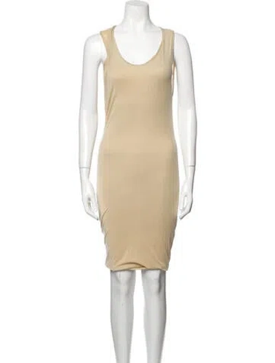 Pre-owned John Elliott Scoop Neck Knee-length Dress In Neutral