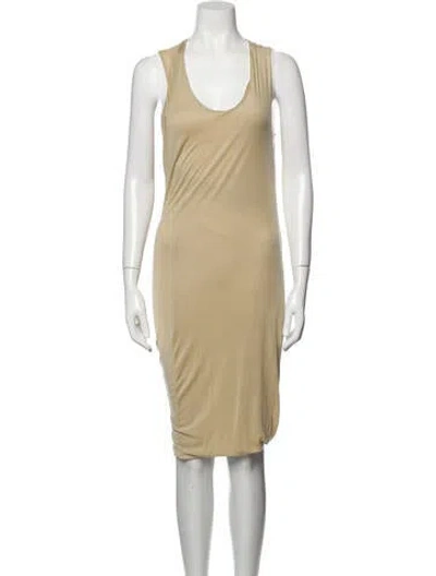 Pre-owned John Elliott Scoop Neck Knee-length Dress In Neutral