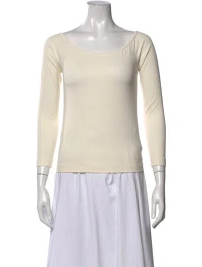 Pre-owned John Elliott Scoop Neck Long Sleeve T-shirt W/ Tags In Yellow
